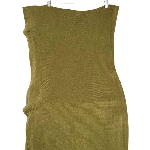 Olive Green Layers By Lizden Acrylic Fringe Wrap Scarf 90 x 24 - Picture 3 of 14